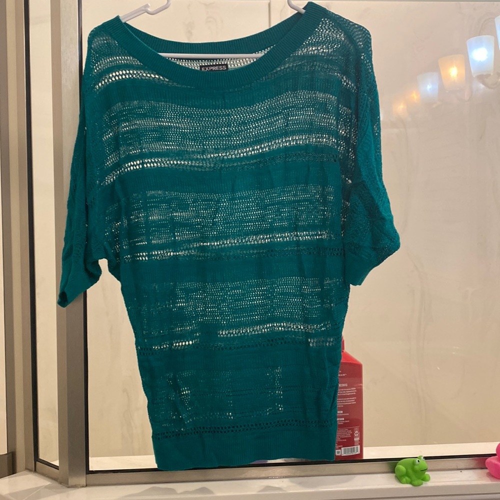 Women’s xs see through green Express shirt.